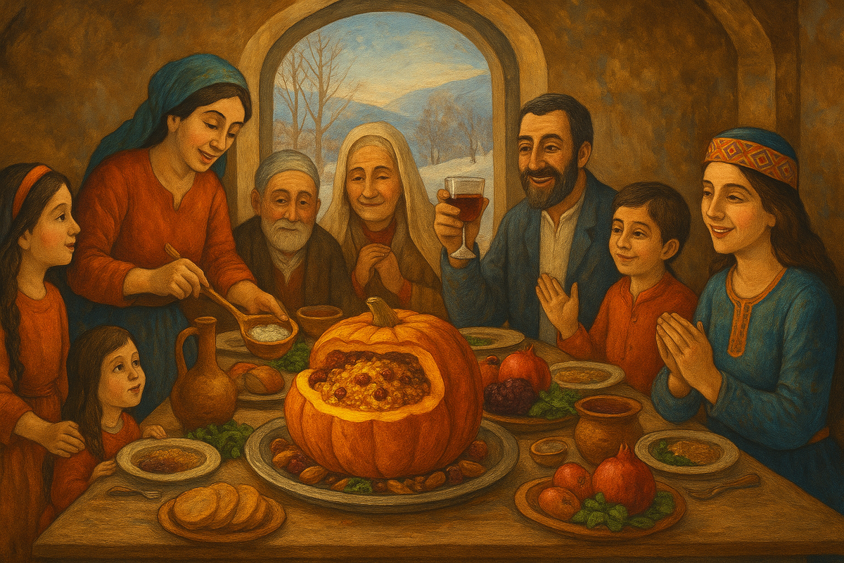 Гапама на праздничном армянском застолье