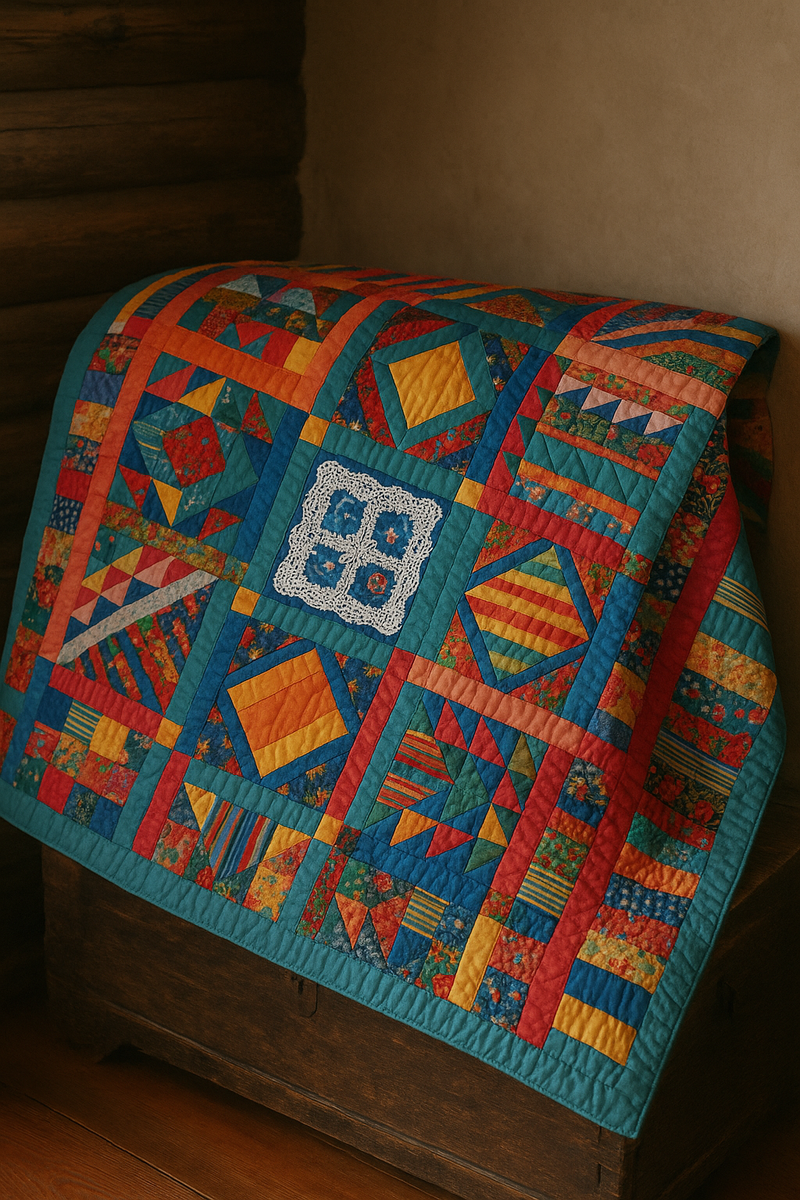 Лоскутное одеяло Донских казаков созданное ИИ