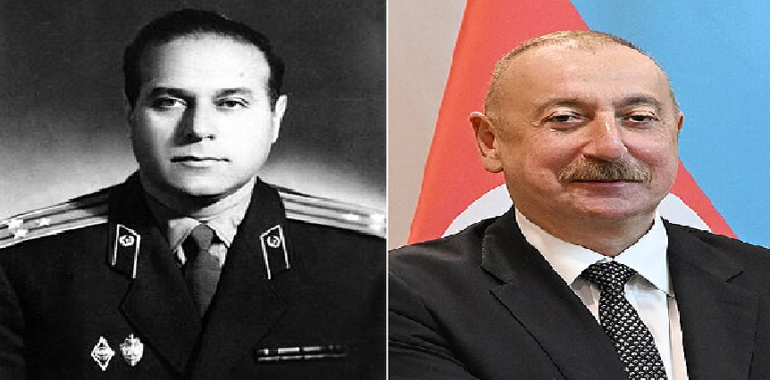 Полковник КГБ Гейдар Алиев и его сын Ильхам.