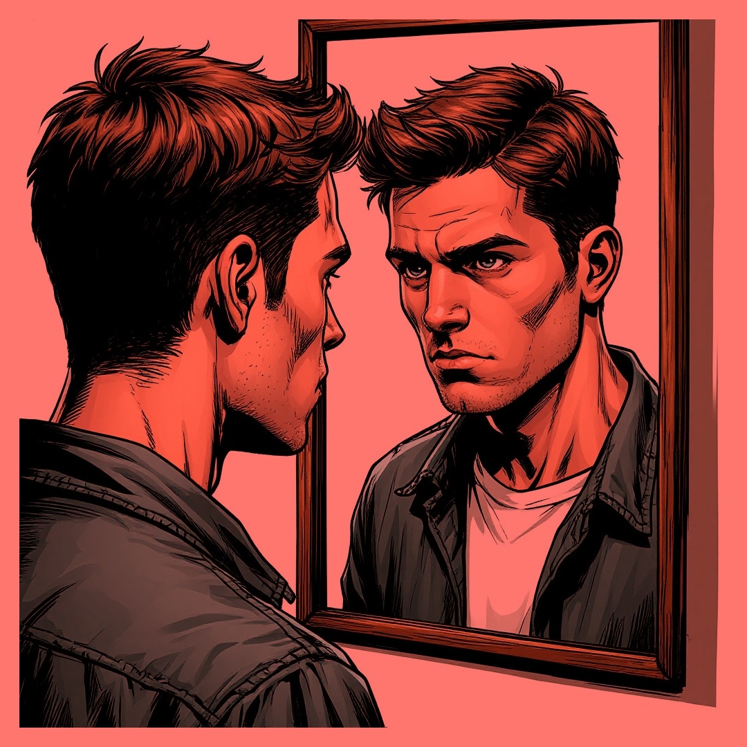 Моё отражение моргнуло через секунду после меня.