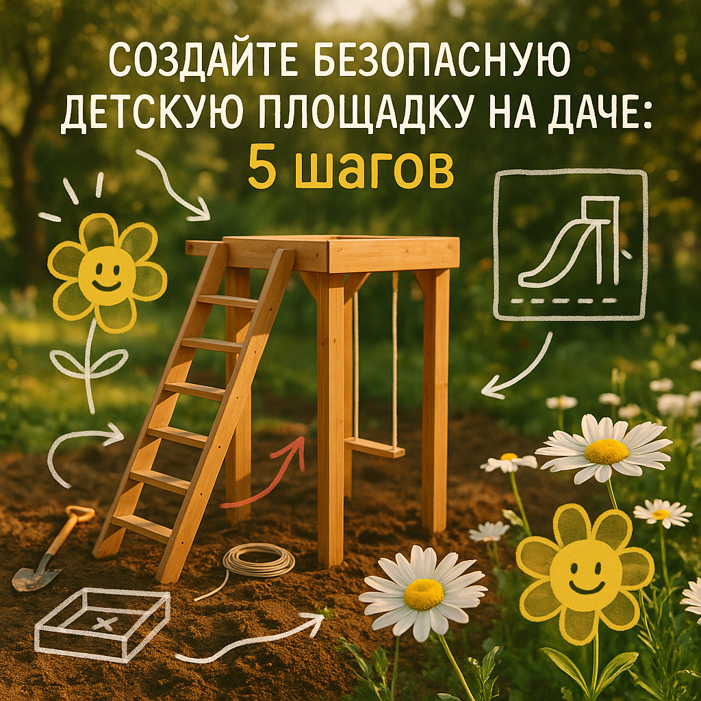    Создайте безопасную детскую площадку на даче: 5 шагов к идеальному уголку для игр со всеми секретами безопасности и ухода
