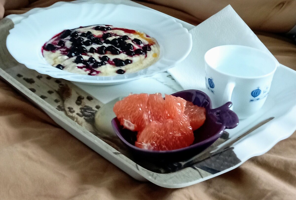 Манка из полбы. Которую он, кстати, есть не стал.