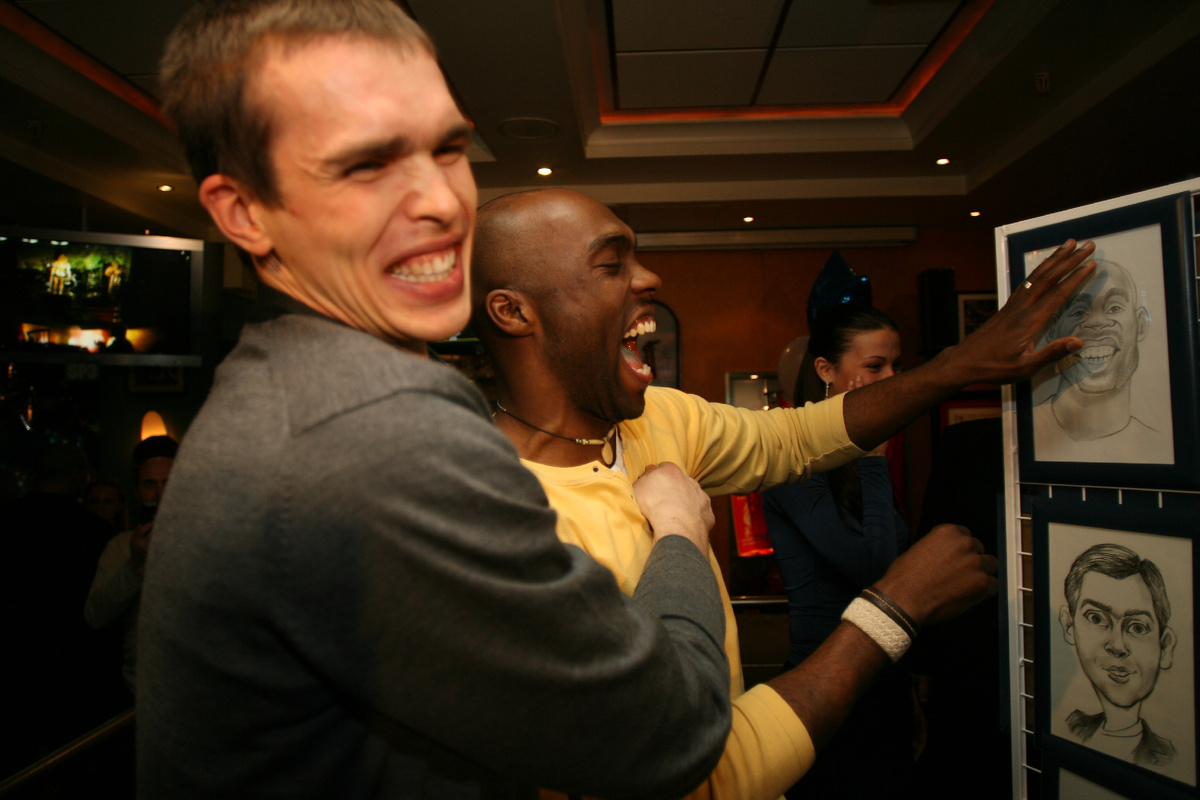 Сергей Быков и Генри Домеркант. На новогоднем вечере "Динамо"