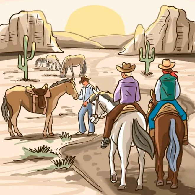 Три ковбоя и одна загадка: найдите странность за считанные секунды! 🤠