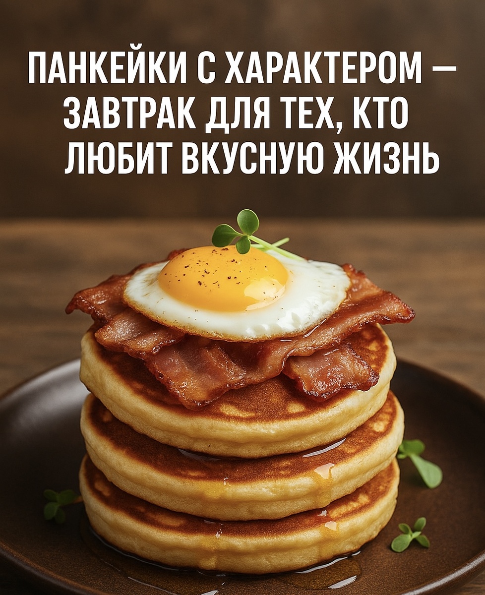 Панкейки, которые объединяют сладкое и солёное в одном блюде 😋🥓