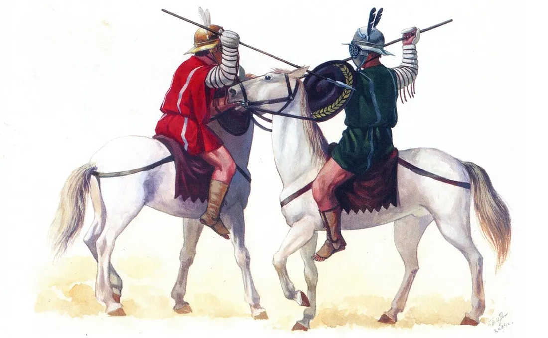 Конные гладиаторы, или эквиты. Художник: Владимир Голубев