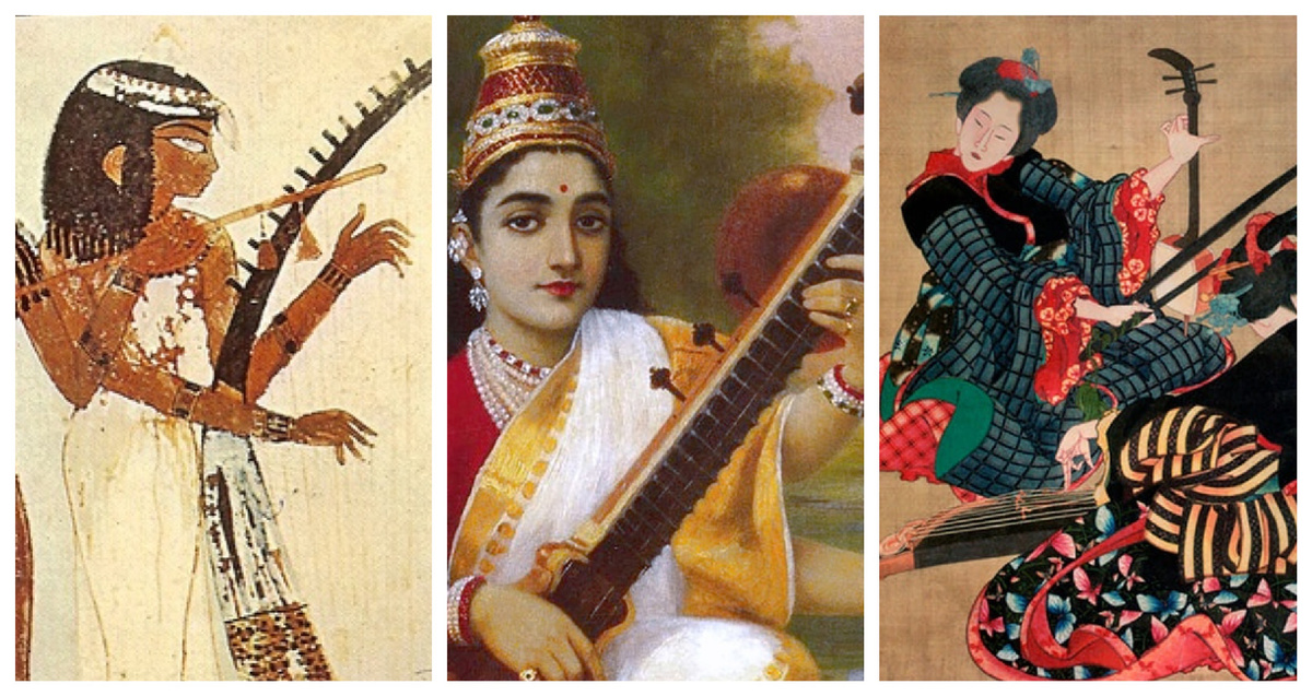 Коллаж автора. Музыка Древнего Египта, Индии и Японии