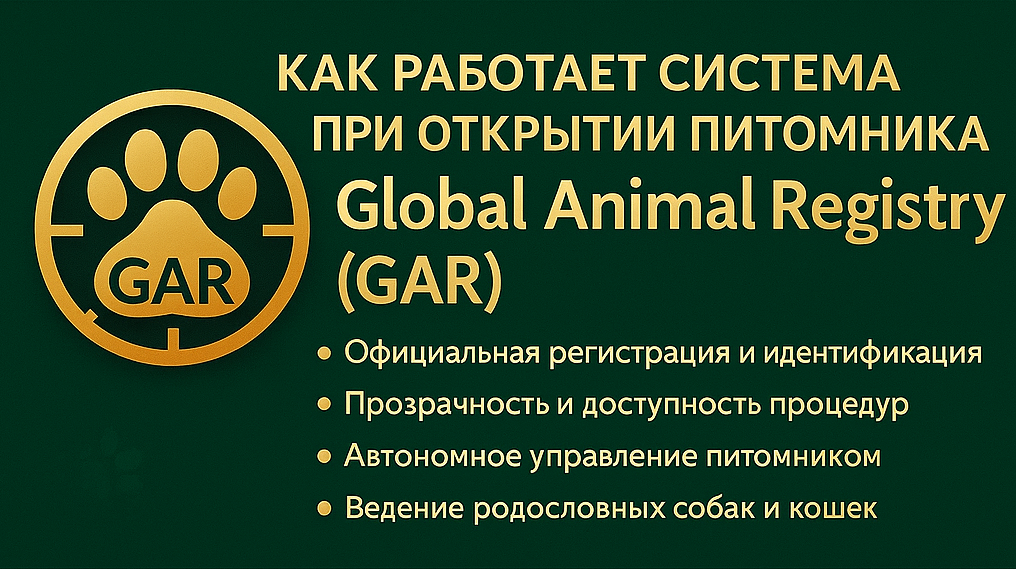 Откройте питомник — управляйте онлайн — строите будущее породы с GAR.