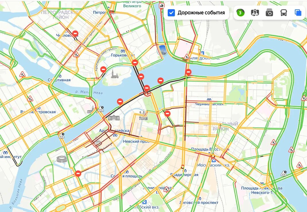    Фото: скриншот сервиса Яндекс.Пробки