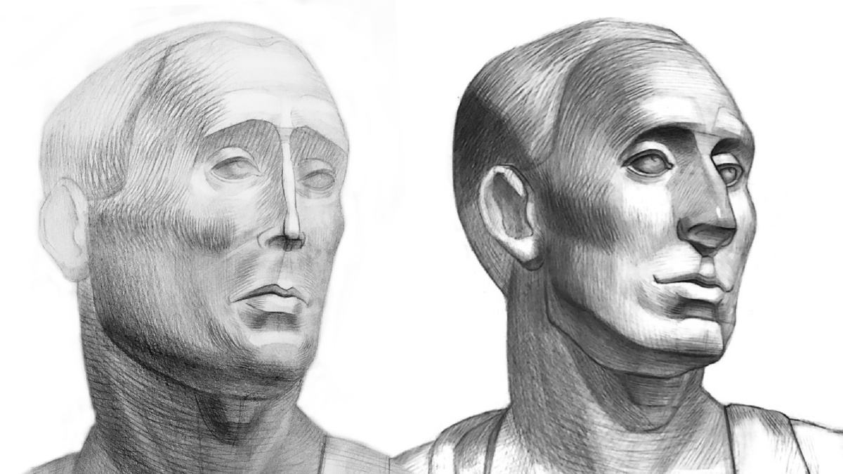 Разница между работами месяц: слева до, справа после