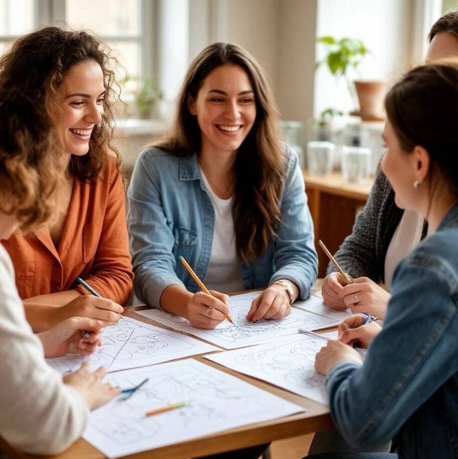 Групповые занятия творчеством очень полезны