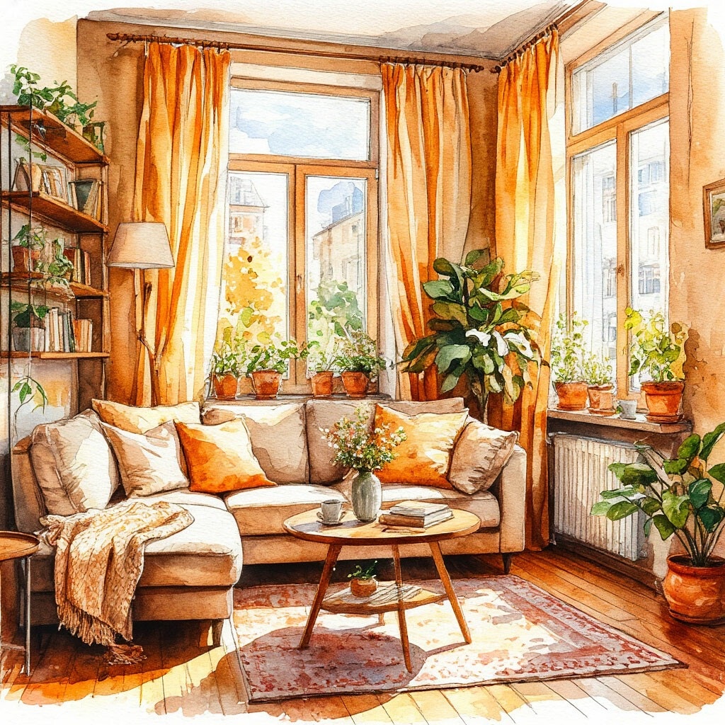 Теплый интерьер 