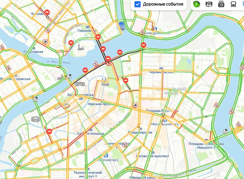    Фото: скриншот сервиса «Яндекс.Пробки»