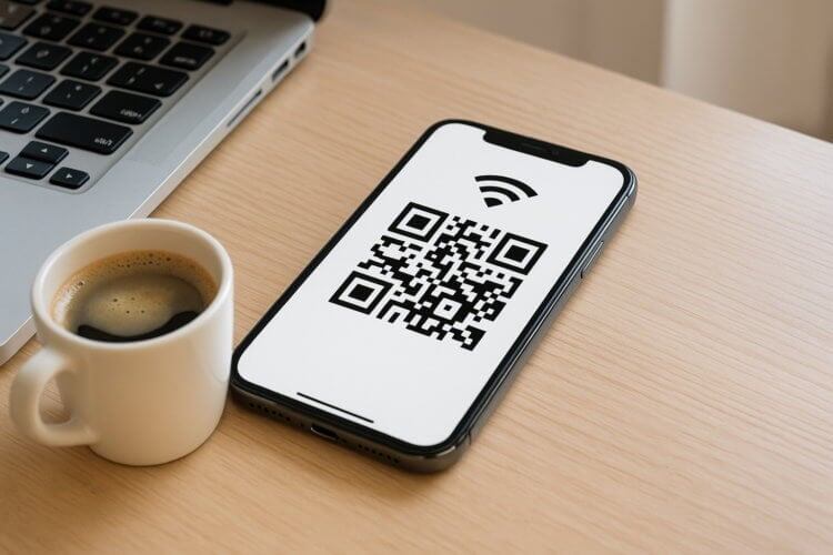    Поделиться сетью Wi-Fi с iPhone можно с помощью QR-кода
