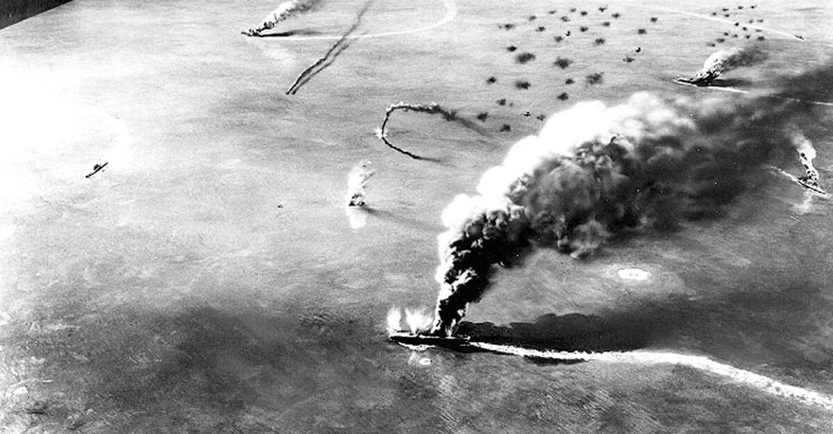 Сражение у атолла Мидуэй. Диорама боя.