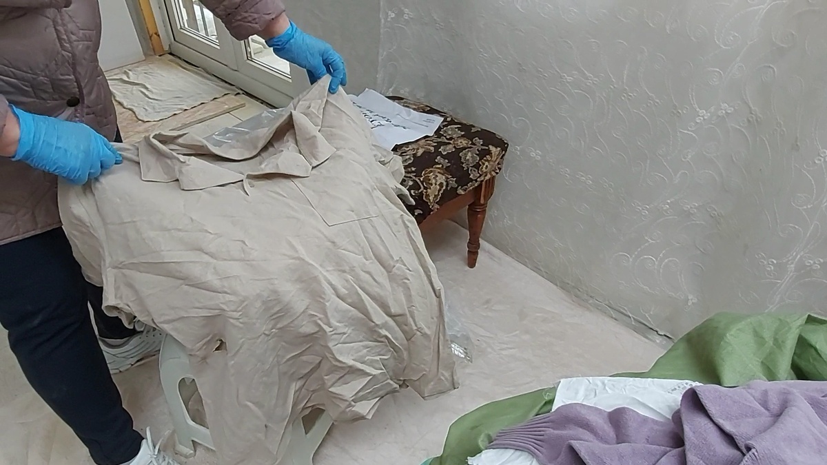 Футболка-поло из мешка с ветошью. 