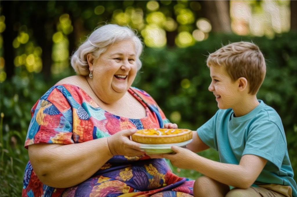 Бабушка и внук