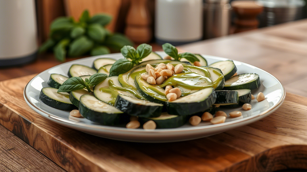 Цукини с соусом из базилика