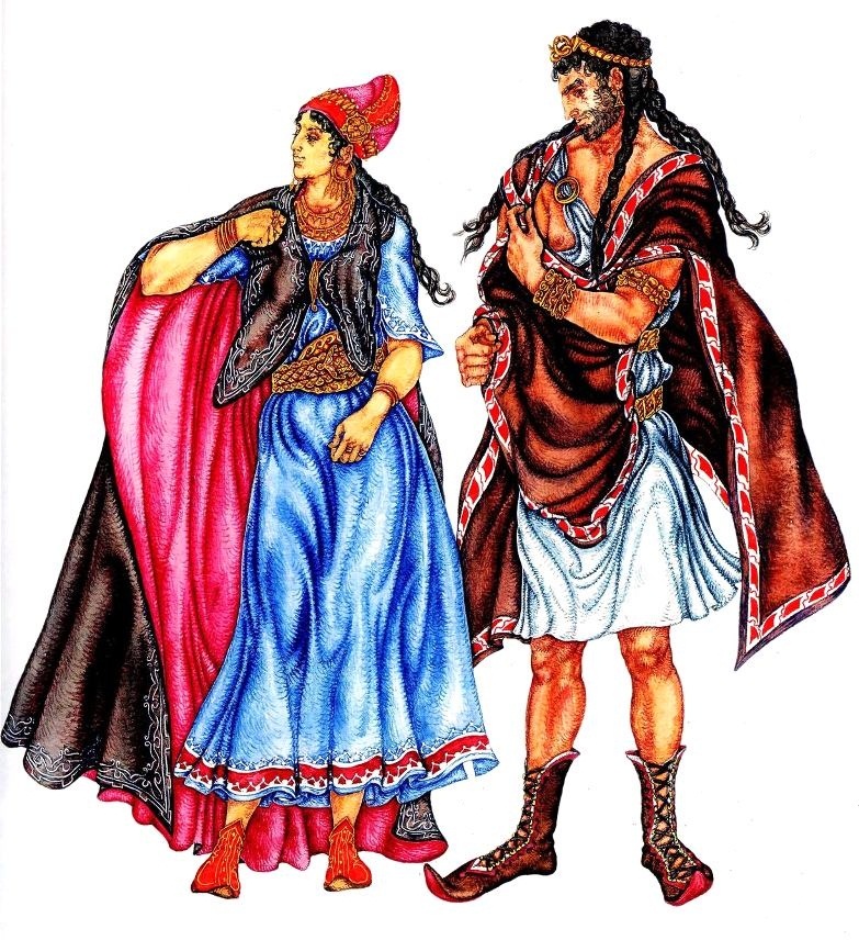 Этрусский костюм. Иллюстрация из издания "История костюма".