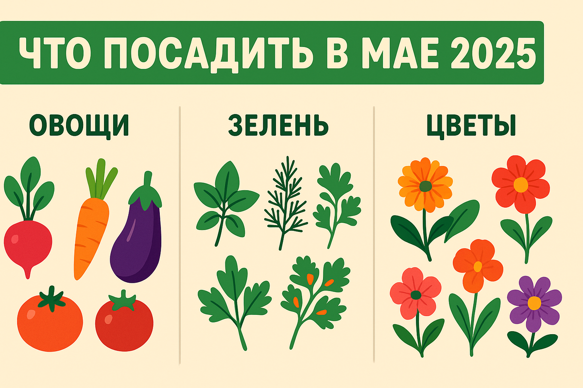 Что посадить в мае 2025 года: полный календарь посадок, благоприятные даты и полезные советы