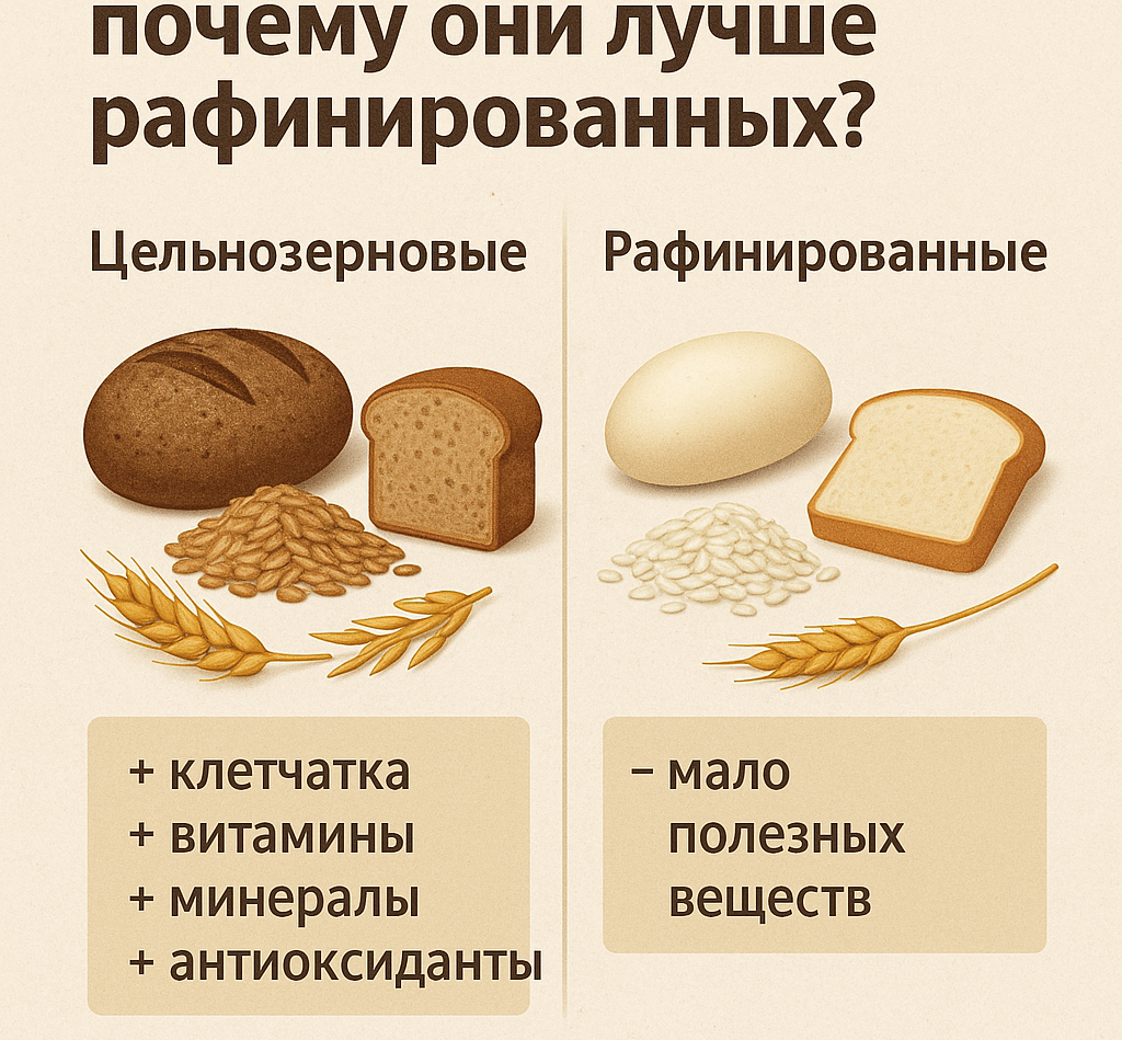 Цельнозерновые продукты: почему они лучше рафинированных?  