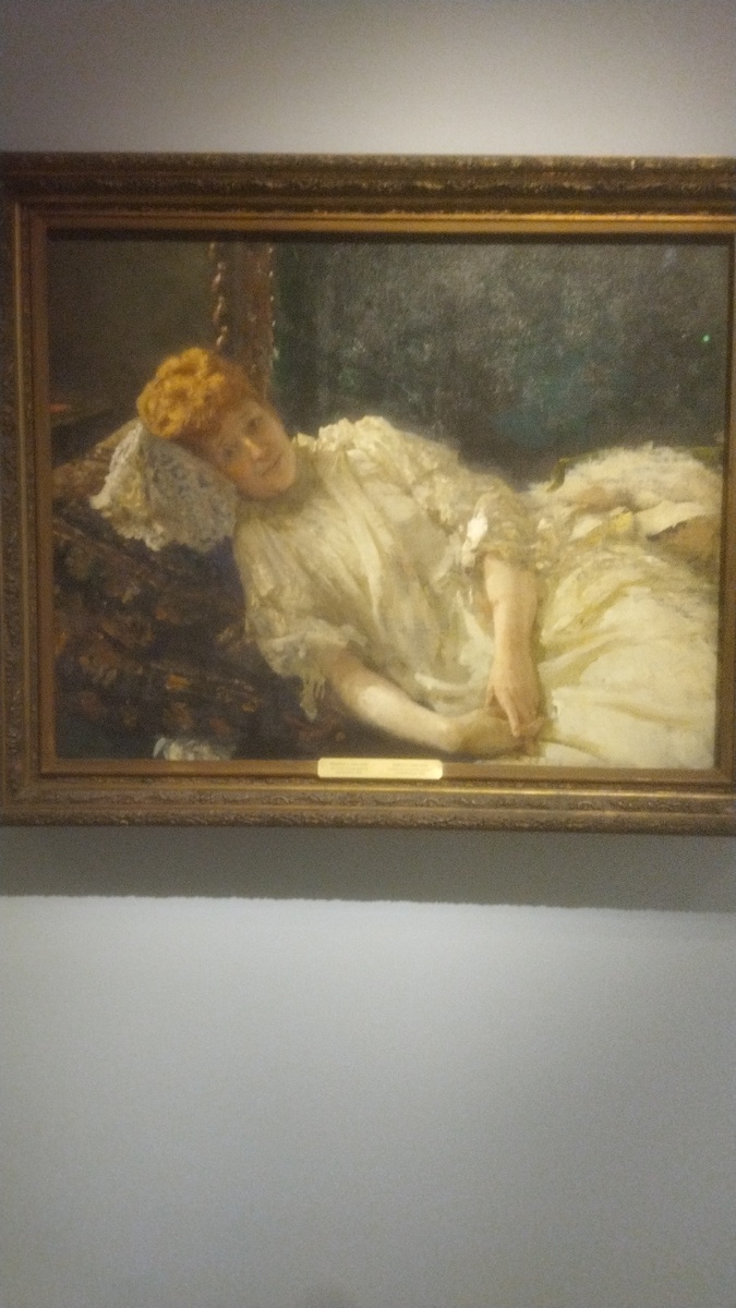 Шутливо прозвала её "Мамское состояние" И. Репин "Портрет Луизы Мерси"