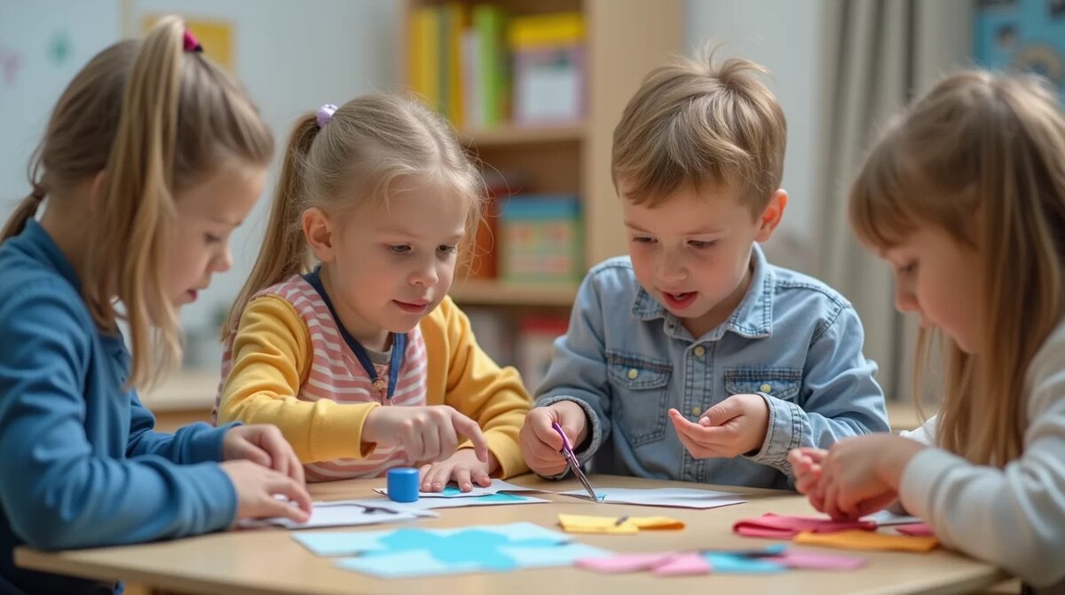    Школьники выполняют задания под наблюдением учителя askmy.ru