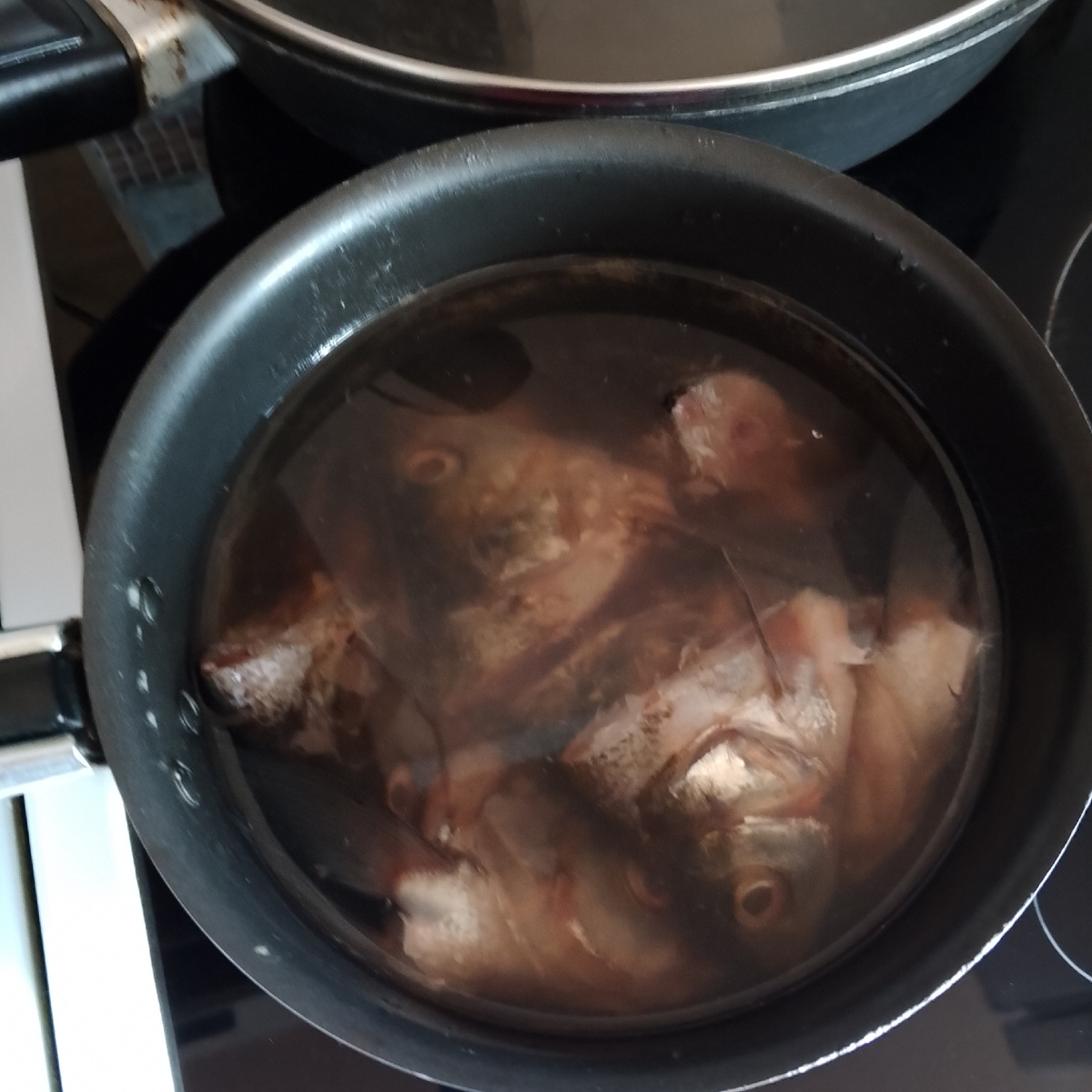 Головы рыбьи поставила варить без соли