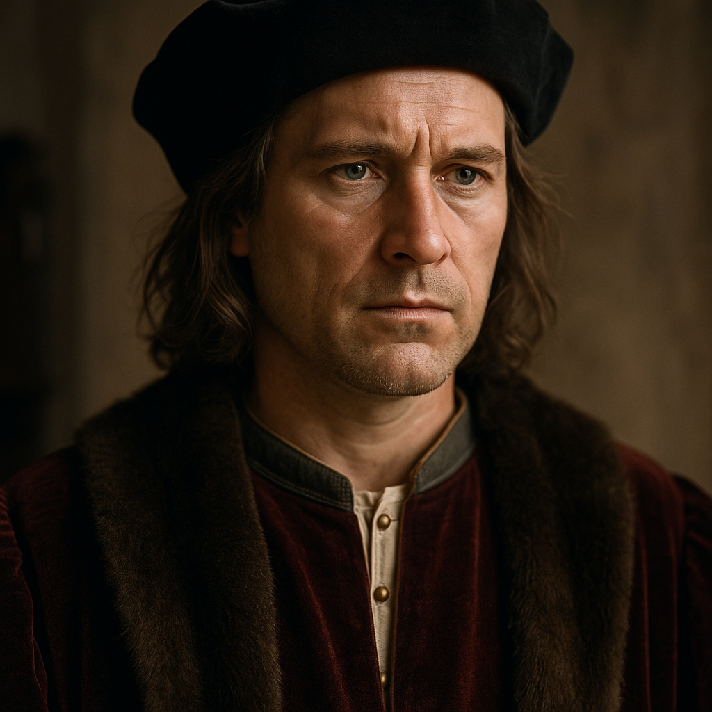 Ричард III, герцог Глостерский
Худощавый, проницательный, с тяжёлым взглядом человека, который знает цену крови и власти. Ричард III вошёл в историю как король-узурпатор, но был ли он убийцей — до сих пор спорят.