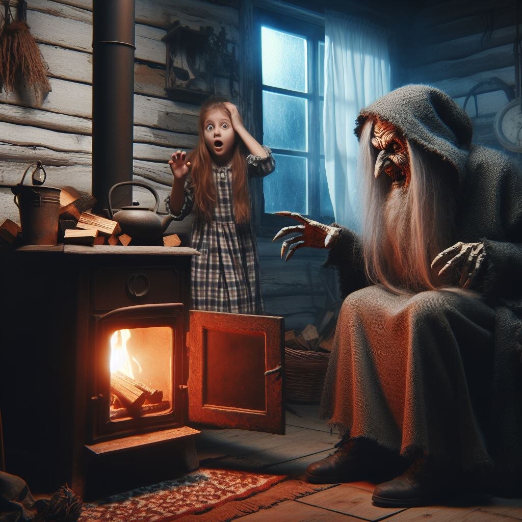 Злая ведьма и девочка