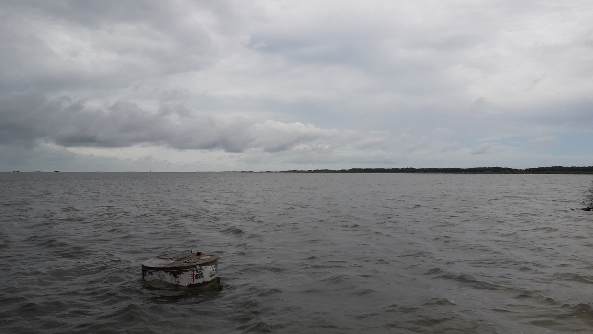 Рамешварам. Вид на "дамбу" до Адамова моста. Октябрь 2021 г.