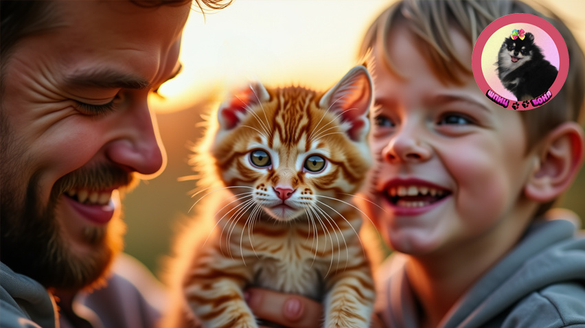 котёнок с одним ухом спас ребенка