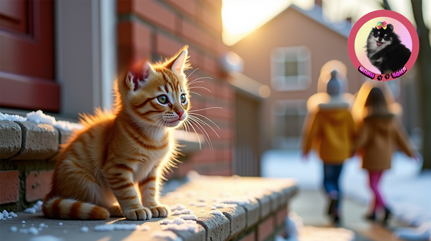 маленький взъерошенный котенок