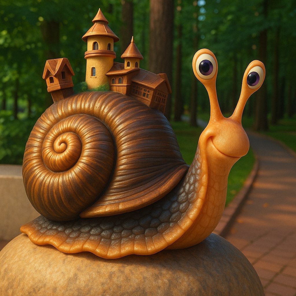 Скульптура улитки "Citta slow". Как знак того, что здесь некуда спешить. Светлогорск