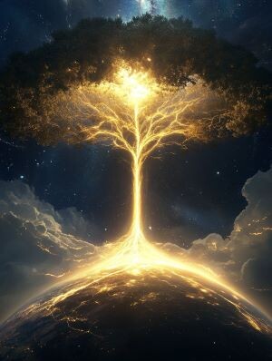 Древо - восприятие планетой потока энергии от звезды. Универсальный принцип, создающий жизнь.