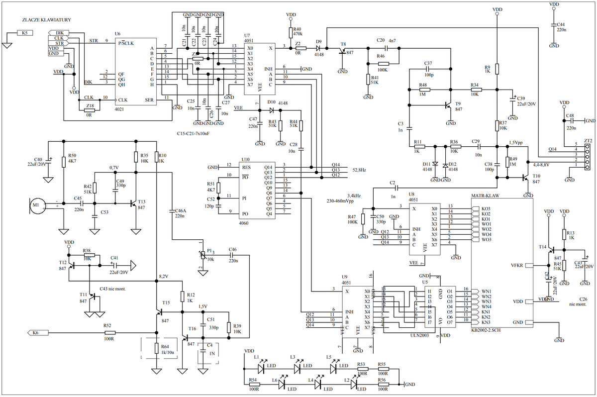Схема обработки данных с клавиатуры