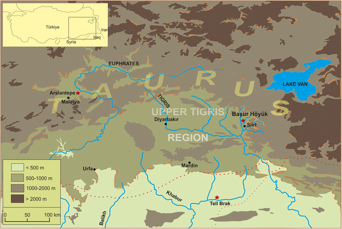 Фото-0. .Расположение Башур-Хёюка в верховьях Тигра.