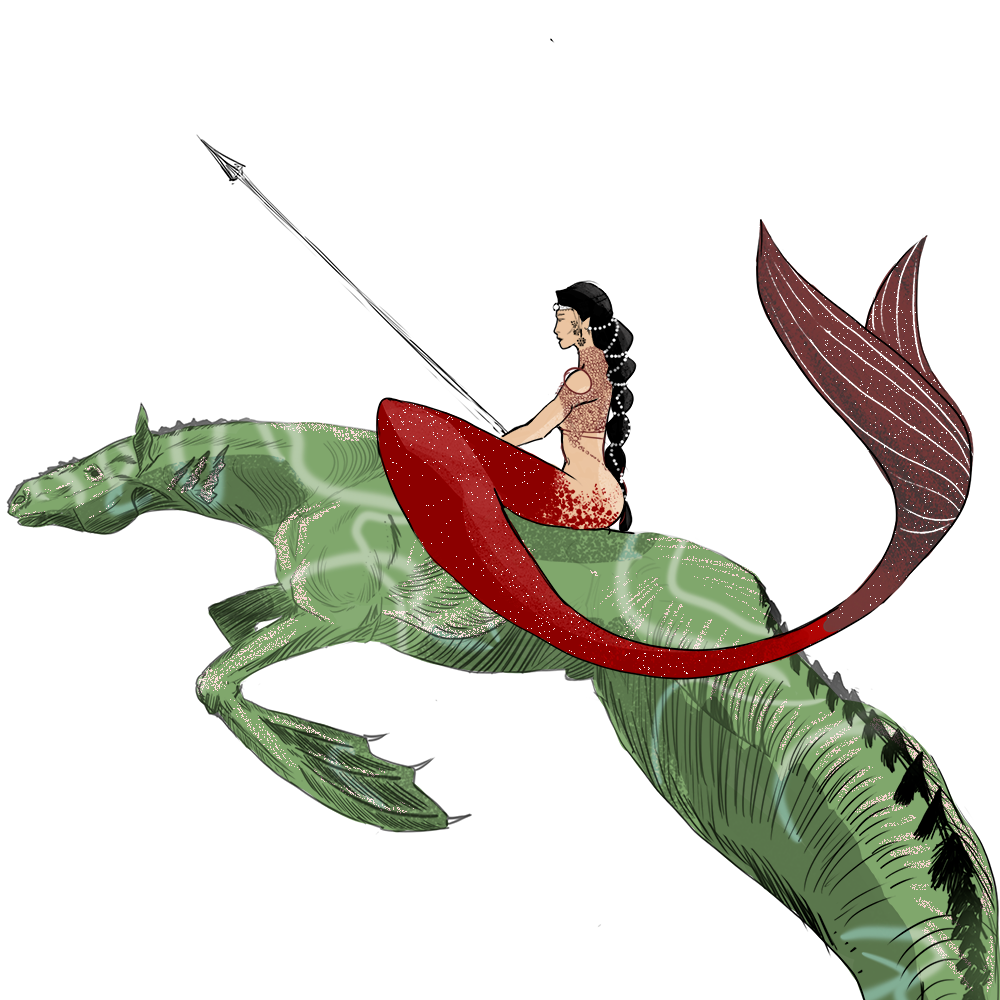 Пока не дорисовала до конца, но замысел уже виден. И да-да, я вижу ошибки: колени надо укоротить, хвост коня развернуть и его круп сгладить до более креветочного. Сделаю  ближайшее время