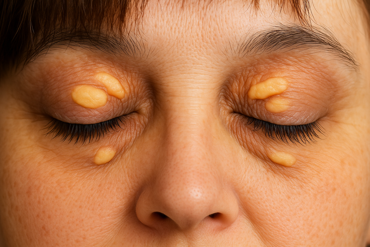 Ксантелазмы - жировые отложения на веках.