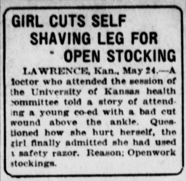 Shaving legs: national news.
