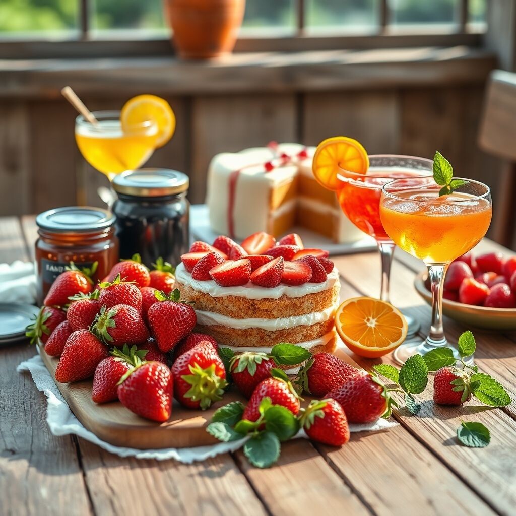 клубничный стол