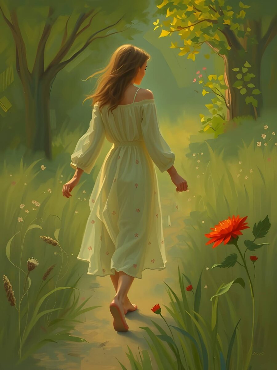 В чаще. Иллюстрация создана с помощью нейросетей Dall-E и Flux Schnell и программы Photoshop.