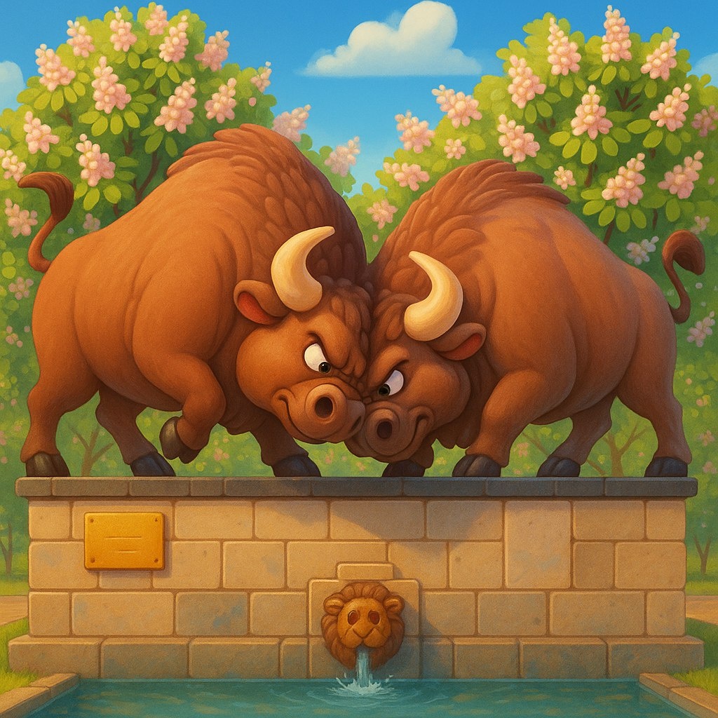 Скульптура "Борющиеся зубов", они же " Быки"