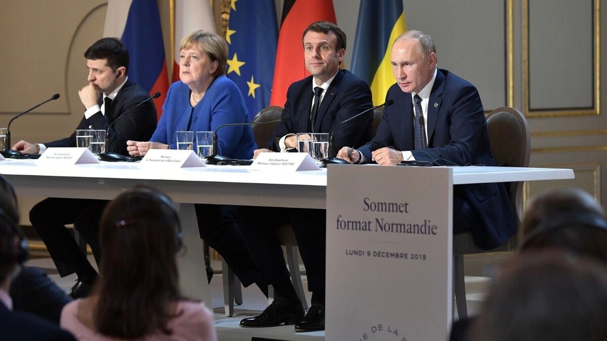 Путин и Зеленский во время пресс-конференции по итогам встречи в «нормандском формате» в 2019 году. Фото: Kremlin.ru