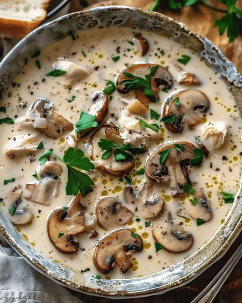Сливочный суп с курицей