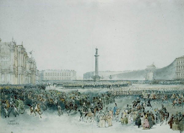 Парад на Дворцовой площади,1845, Государственный Русский музей