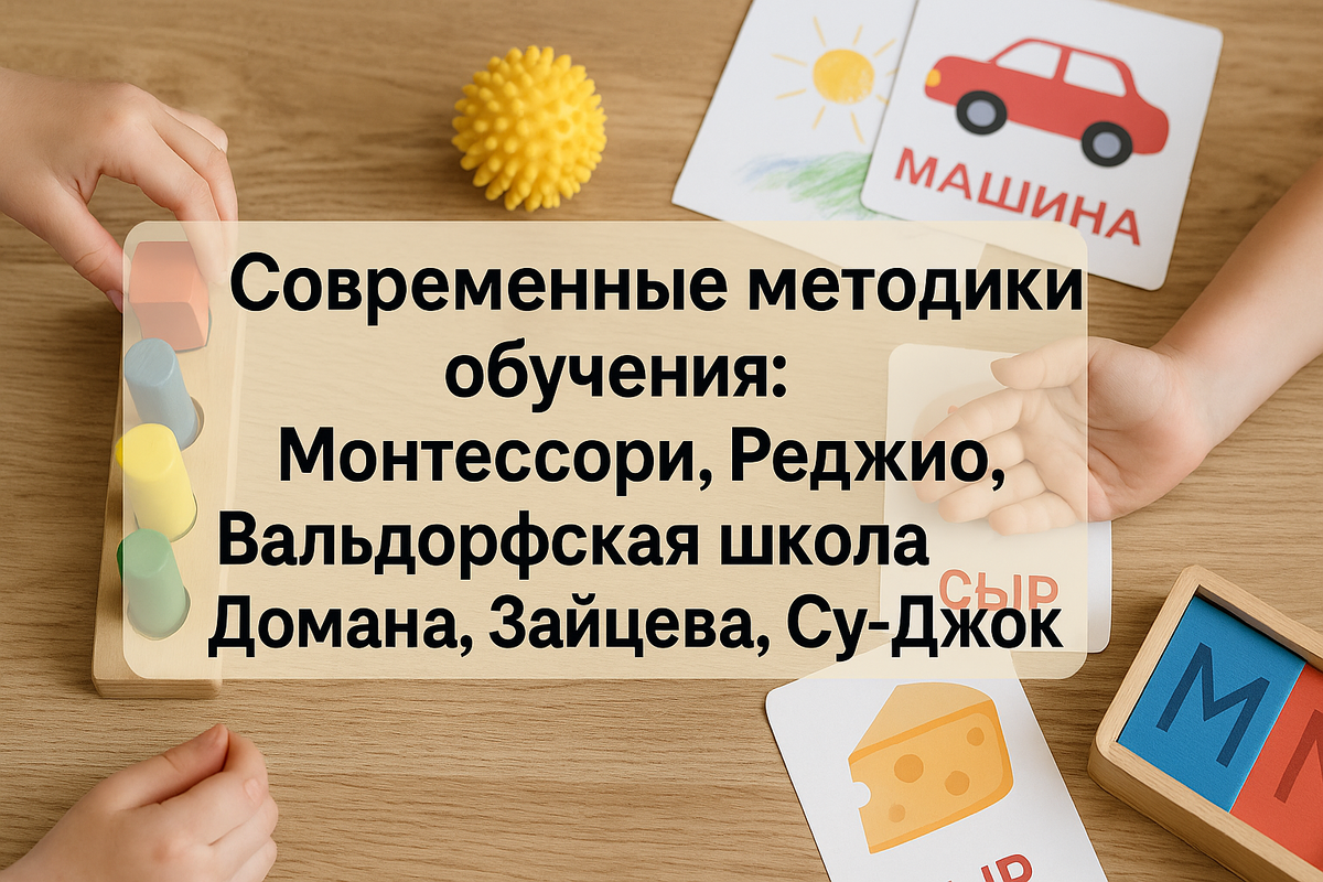 Современные методики обучения: Монтессори, Реджио, Вальдорфская школа, Доман, Зайцева, Су-Джок