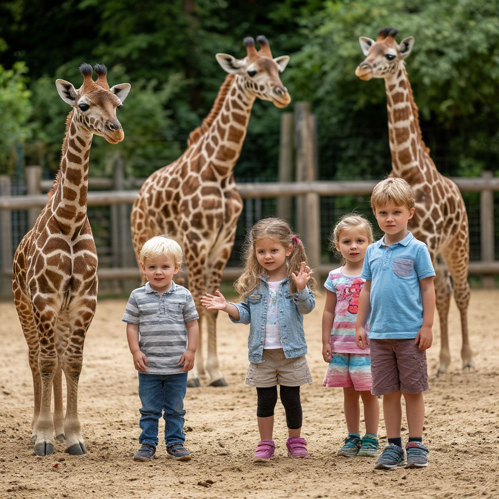 Дети в зоопарке
