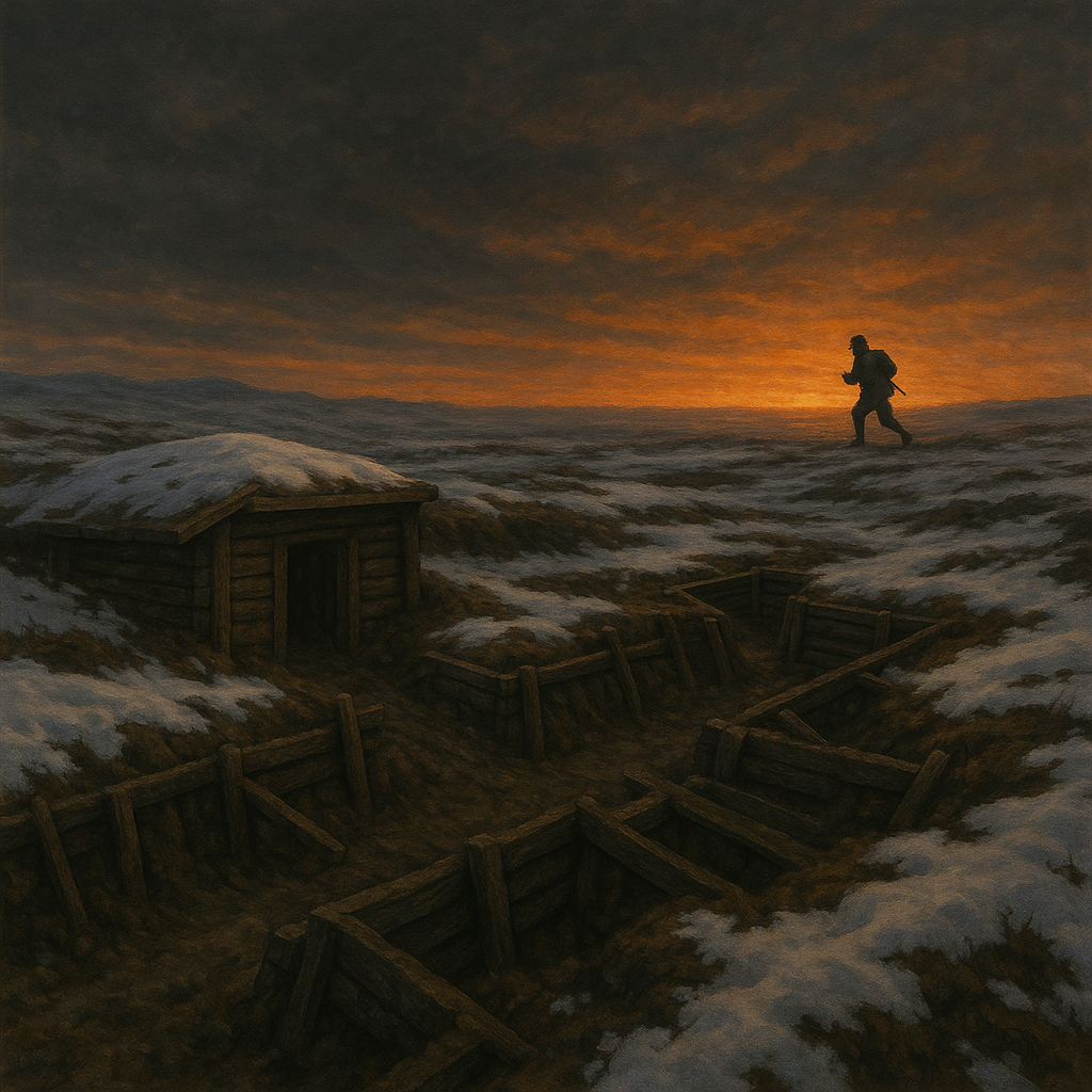 Немцы ушли без боя. Иллюстрация автора.