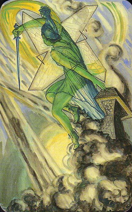 Принцесса Дисков. Земля Воздуха. Карта из колоды Таро Тота